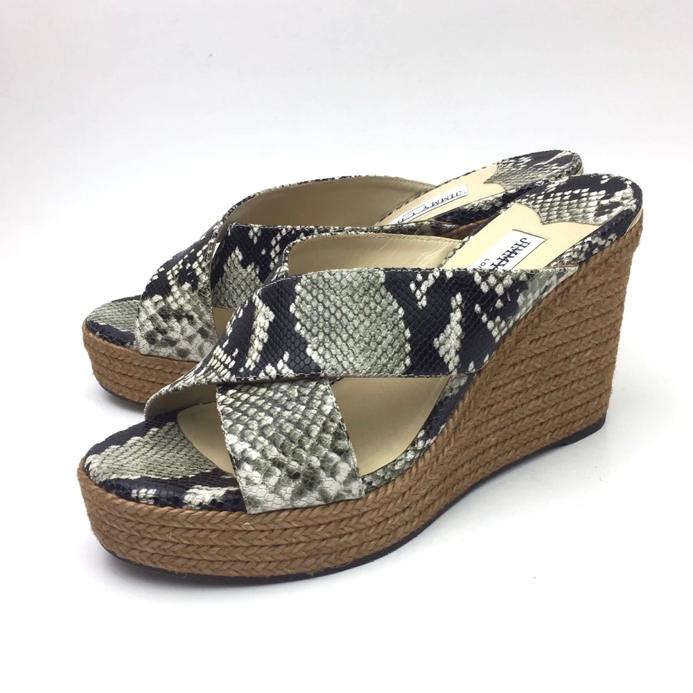 JIMMY CHOO Dovina Snake Embossed Espadrille 9 - Picture 2 of 12